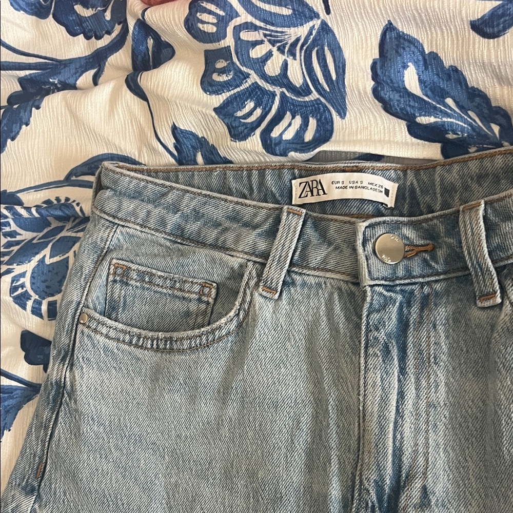 Zara Women's Long Denim Skirt light wash